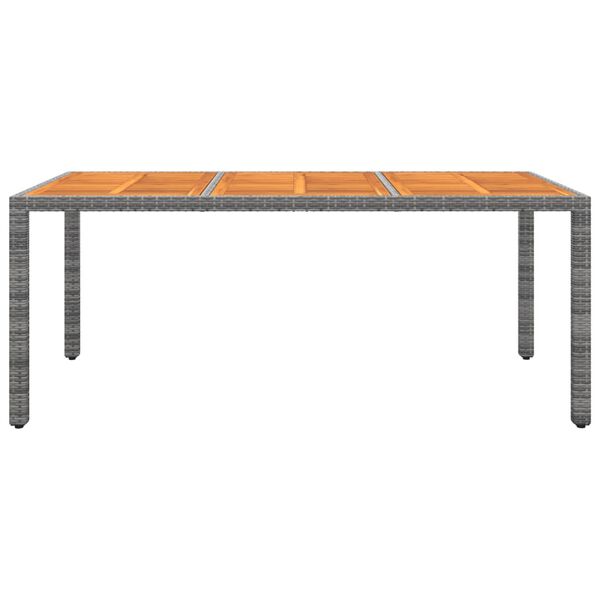 vidaXL 9 pcs conjunto de jantar para jardim vime PE cinzento