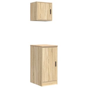 vidaXL Arm&aacute;rios de garagem 2pcs derivados de madeira carvalho sonoma
