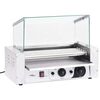 vidaXL Máquina de cachorros-quentes 5 rolos c/ tampa de vidro 1000 W