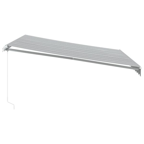 vidaXL Toldo retr&aacute;til manual 400x350 cm antracite e branco
