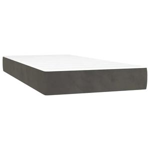 vidaXL Colch&atilde;o molas ensacadas infantil firmeza m&eacute;dia 80x160 cm veludo cinza-escuro