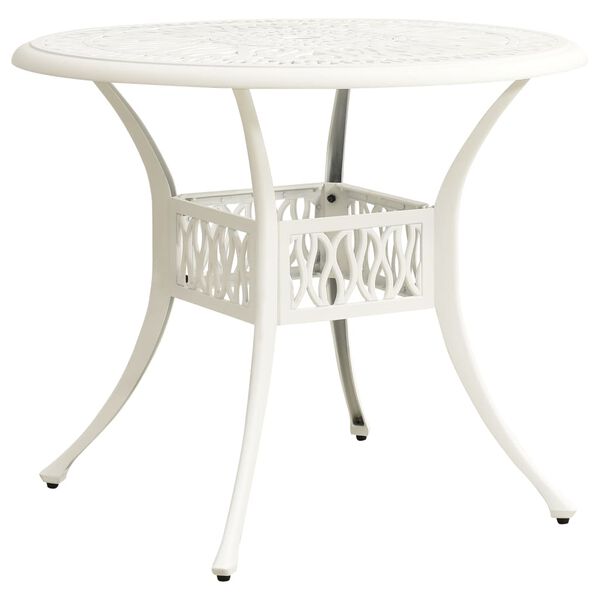 vidaXL Mesa de jardim 90x90x74 cm alum&iacute;nio fundido branco
