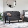 vidaXL Banco Chesterfield Preto 119,5 x 64,5 x 75 cm Couro Sint&eacute;tico