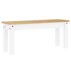 vidaXL Banco Panama 105x30x45 cm madeira de pinho maci&ccedil;a branco