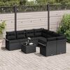 vidaXL Conjunto de Sofá de Jardim 9 pcs Preto Rattan Sintético