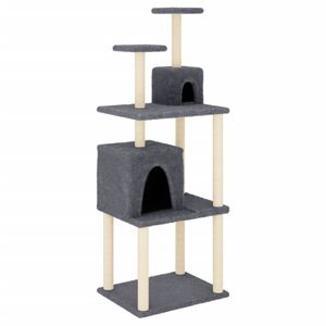 vidaXL &Aacute;rvore p/ gatos c/ postes arranhadores sisal 167cm cinza-escuro