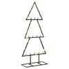 vidaXL &Aacute;rvore de Natal de metal KUOPIO 60 cm Branco quente A&ccedil;o Preto