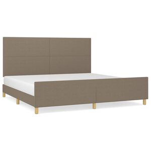 vidaXL Cama sem colch&atilde;o 200x200 cm tecido cinzento-acastanhado