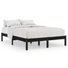 vidaXL Estrutura de cama 140x190 cm pinho maci&ccedil;o preto