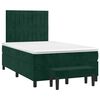 vidaXL Cama boxspring com colch&atilde;o 120x200 cm veludo verde-escuro
