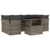 vidaXL 7 pcs conjunto sof&aacute;s p/ jardim c/ almofad&otilde;es vime PE cinzento