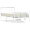 vidaXL Estrutura de cama com cabeceira e p&eacute;s 100x190 cm metal branco