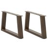 vidaXL P&eacute;s para mesa de centro em formato de V, 2 pe&ccedil;as, a&ccedil;o natural, 60x(30-31,3) cm, a&ccedil;o