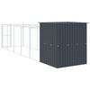 vidaXL Casota p/ c&atilde;es c/ parque 165x659x181 cm a&ccedil;o galvaniz. antracite