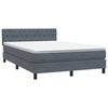 vidaXL Cama box spring c/ colch&atilde;o e LED 140x220 cm veludo cinzento-escuro