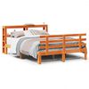 vidaXL Estrutura cama c/ cabeceira 120x190cm pinho maci&ccedil;o castanho-mel