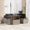vidaXL Conjunto de Sof&aacute; de Jardim 5 pcs Cinzeto Rattan Sint&eacute;tico