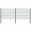 vidaXL Painel de veda&ccedil;&atilde;o com postes de ferro 349x120 cm verde