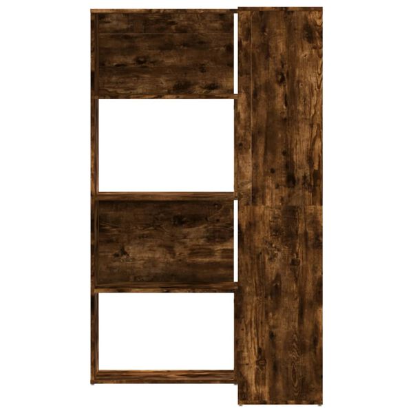 vidaXL Estante canto 4 prateleiras derivados madeira carvalho fumado