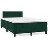vidaXL Cama boxspring com colch&atilde;o 120x190 cm veludo verde-escuro