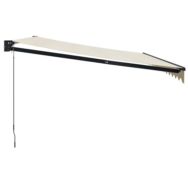 vidaXL Toldo retr&aacute;til 4x3 m tecido e alum&iacute;nio cor creme