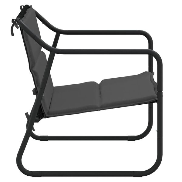 vidaXL Banco de jardim de 2 lugares c/ almofadão aço antracite