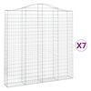 vidaXL Cestos gabi&atilde;o arqueados 7pcs 200x30x200/220cm ferro galvanizado
