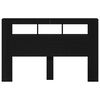 vidaXL Cabeceira LED Carvalho preto 160 x 18,5 x 103,5 cm
