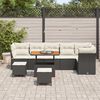 vidaXL Conjunto de Sof&aacute; de Jardim 9 pcs Preto vime PE
