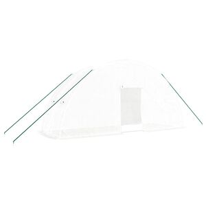 vidaXL Estufa com estrutura de a&ccedil;o 12 m&sup2; 6x2x2,85 m branco