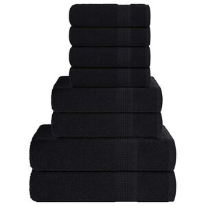 vidaXL 8pcs Conjunto de toalhas FROGN 360 g/m&sup2; preto