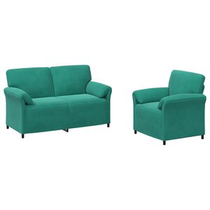 vidaXL Conjunto de Sof&aacute;s 2 unid. Turquesa Veludo