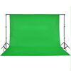 vidaXL Fundo fotográfico s/ suporte algodão verde 500x300cm chroma key
