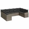 vidaXL 9 pcs conjunto sof&aacute;s p/ jardim com almofad&otilde;es vime PE cinzento