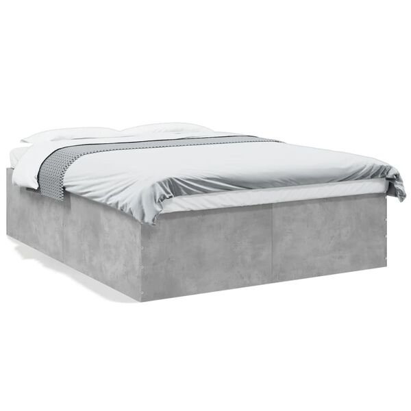 vidaXL Estrutura de cama 150x200 cm derivados de madeira cinza cimento