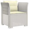 vidaXL Poltrona 1 Lugar com Almofadas Look Rattan PP Branco