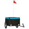 vidaXL Reboque para bicicleta 45 kg ferro preto e azul