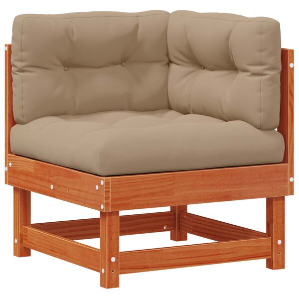 vidaXL Conjunto de Lounge de Jardim 15 pcs Castanho Cera