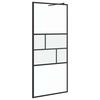 vidaXL Parede de Chuveiro Walk-in Preto 90 x 195 x 0,5 cm