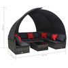 vidaXL Conjunto lounge de jardim com toldo 9 pcs vime PE antracite