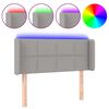 vidaXL Cabeceira de cama c/ luzes LED tecido 83x16x78/88cm cinza-claro