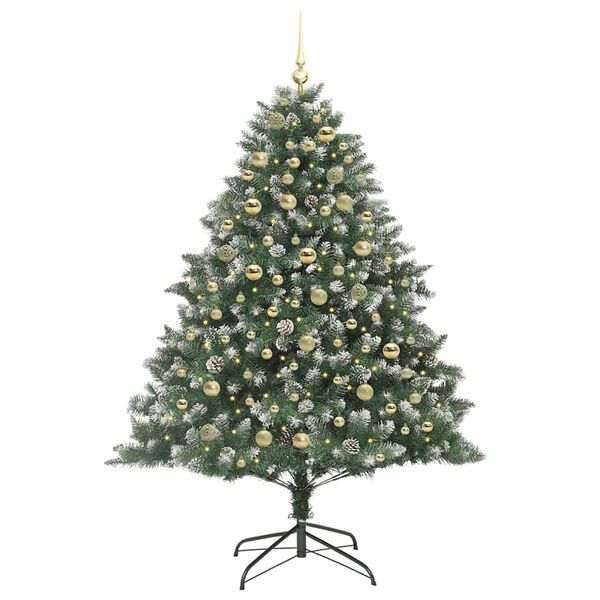 vidaXL &Aacute;rvore de Natal Artificial Verde 180 cm PVC, Pl&aacute;stico e A&ccedil;o