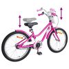 vidaXL Bicicleta Infantil 18 Polegadas para 5-7 anos Rosa Escuro