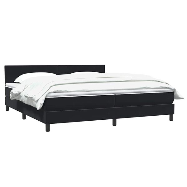 vidaXL Cama com molas colch&atilde;o 200x210 cm veludo preto