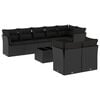 vidaXL 9 pcs conjunto de sof&aacute;s p/ jardim c/ almofad&otilde;es vime PE preto