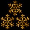 vidaXL Figuras de flocos de neves com LEDs 3pcs 59x59 cm branco quente