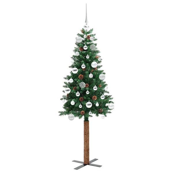 vidaXL &Aacute;rvore de Natal Slim com 150 LEDs com suporte Verde 150 cm