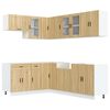 vidaXL 11 pe&ccedil;as arm&aacute;rio de cozinha conjunto Porto sonoma carvalho