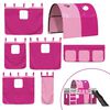 vidaXL Beliche com escorrega e cortinas 90x200 cm rosa