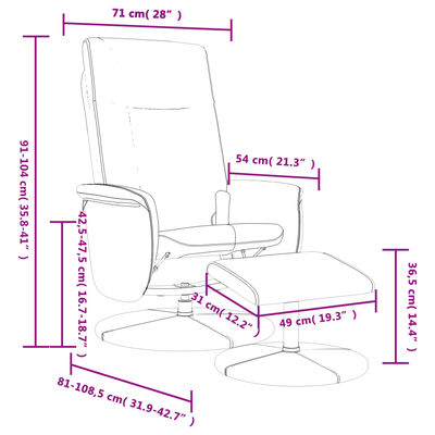 vidaXL Cadeira massagens reclinável c/ apoio pés couro artif. preto